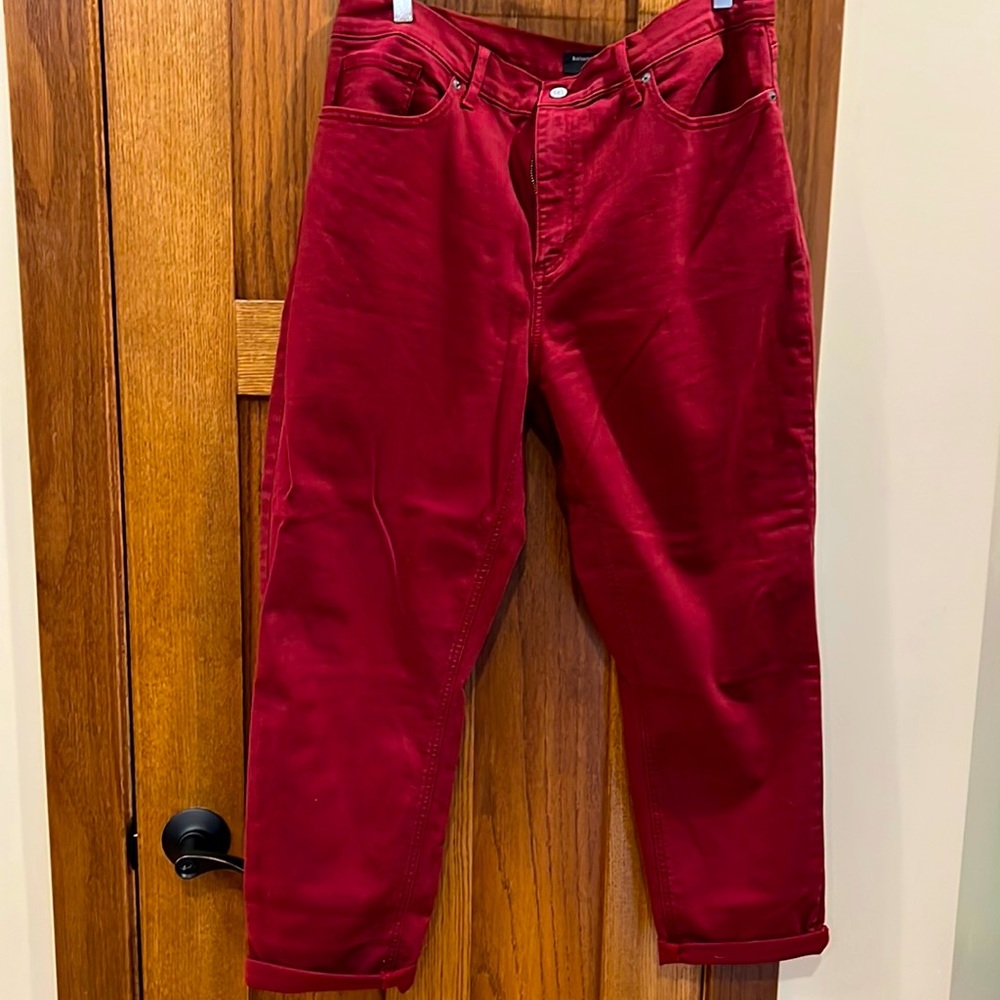 Banana Republic girlfriend jean wine color